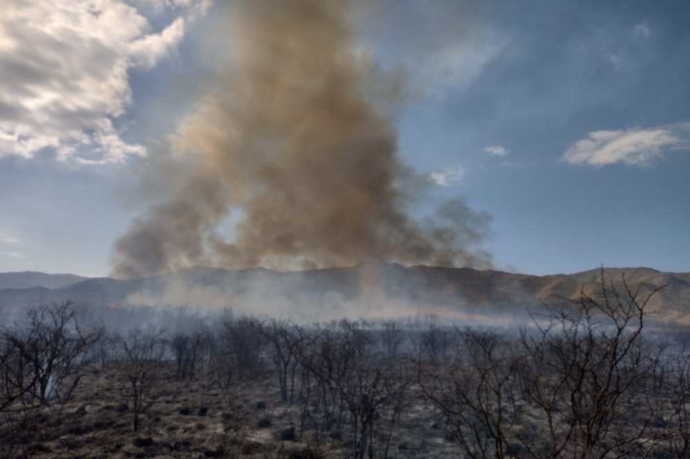 Bomberos lograron contener un incendio al norte de Cosquín