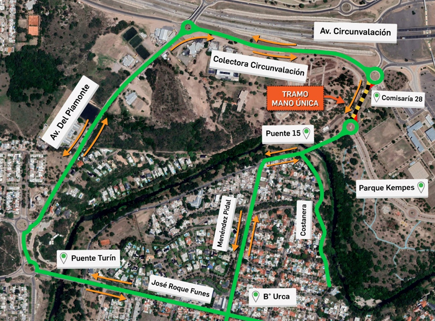 La calle que conecta colectora de Circunvalación con el Parque Kempes será mano única por 10 días